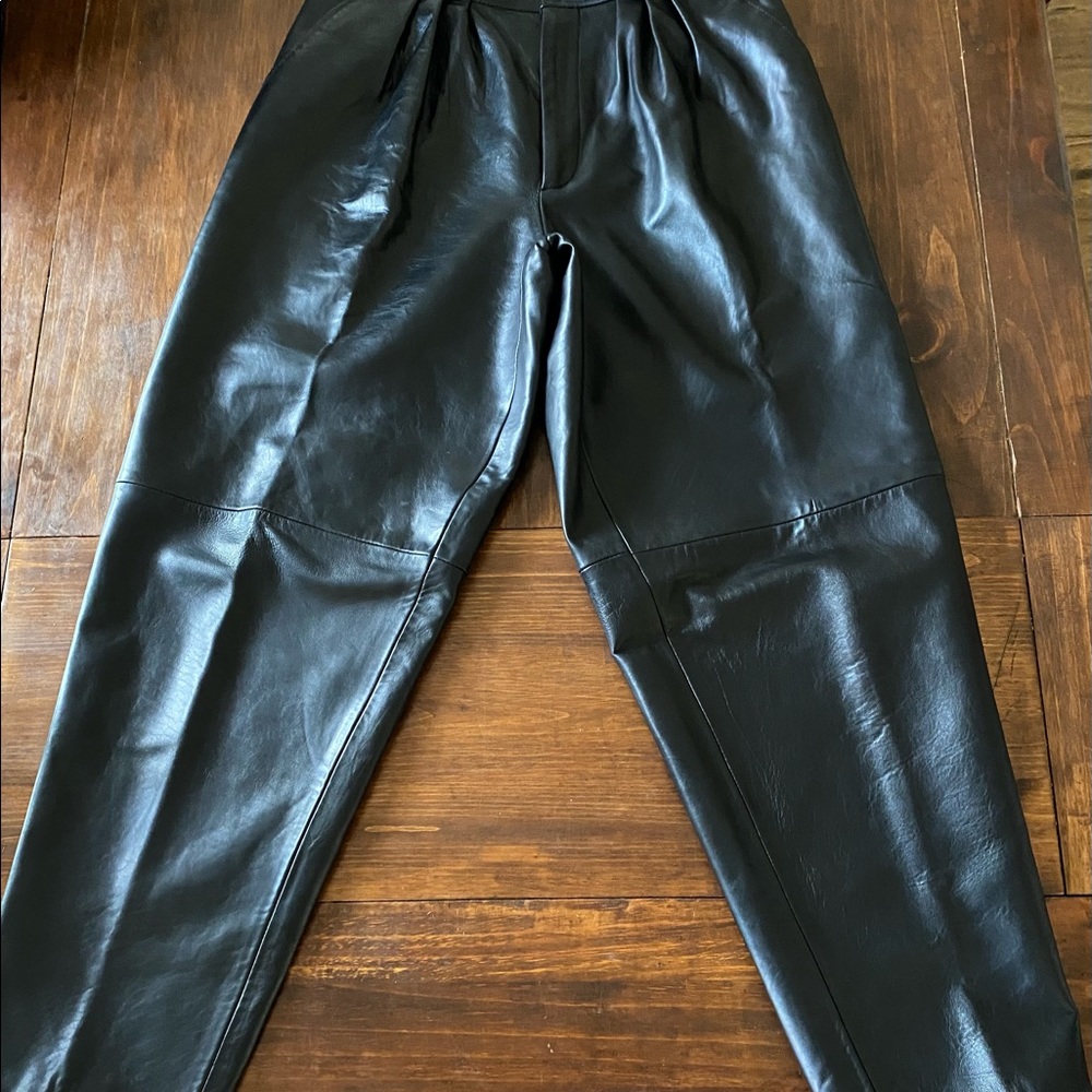 Michael Hoban Black leather pants on great condition. North Beach size 34.